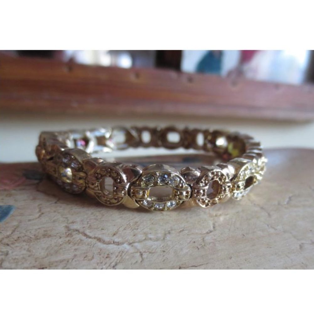 Dress Barn Gold Fashion Bracelet With Rhinestones